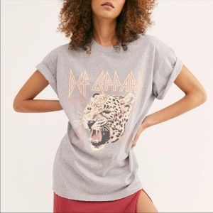 Free People Daydreamer Oversized Def Leppard Tee